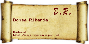 Dobsa Rikarda névjegykártya
